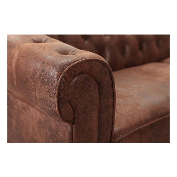 NAROŻNIK LEWY CHESTERFIELD BRĄZOWY 270X165 CM-195286